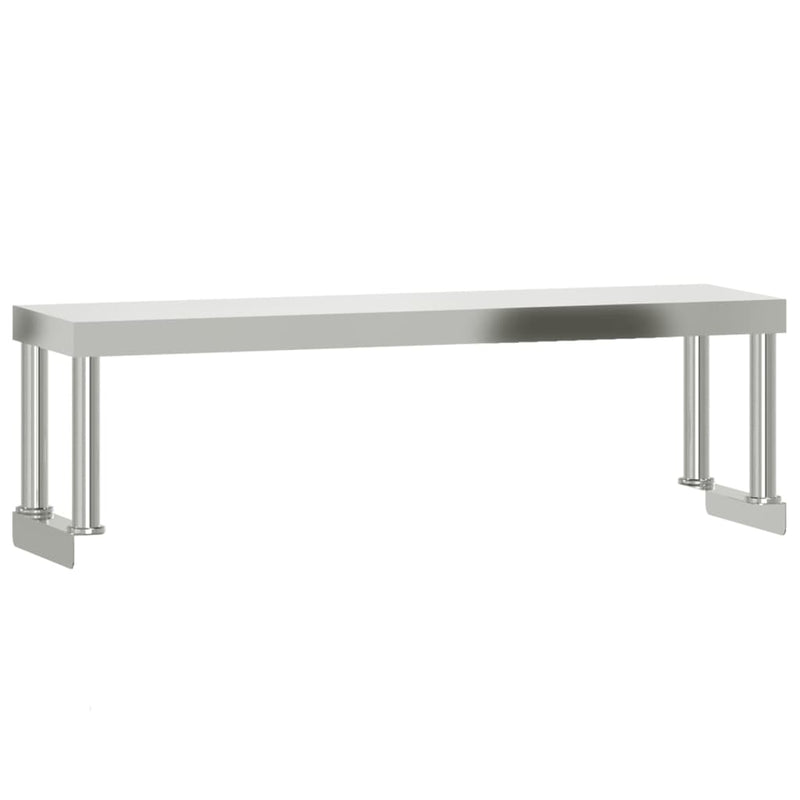 vidaXL Work Table Overshelf 110x30x35 cm Stainless Steel