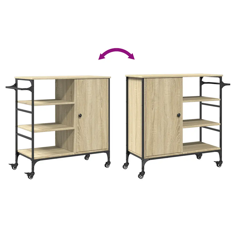 Kitchen Trolley Sonoma Oak 87.5x38.5x84.5 cm Engineered Wood