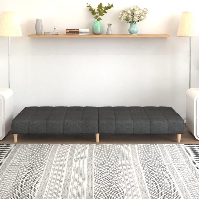 vidaXL 2-Seater Sofa Bed Dark Grey Fabric