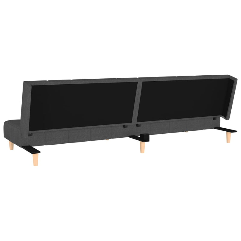 vidaXL 2-Seater Sofa Bed Dark Grey Fabric