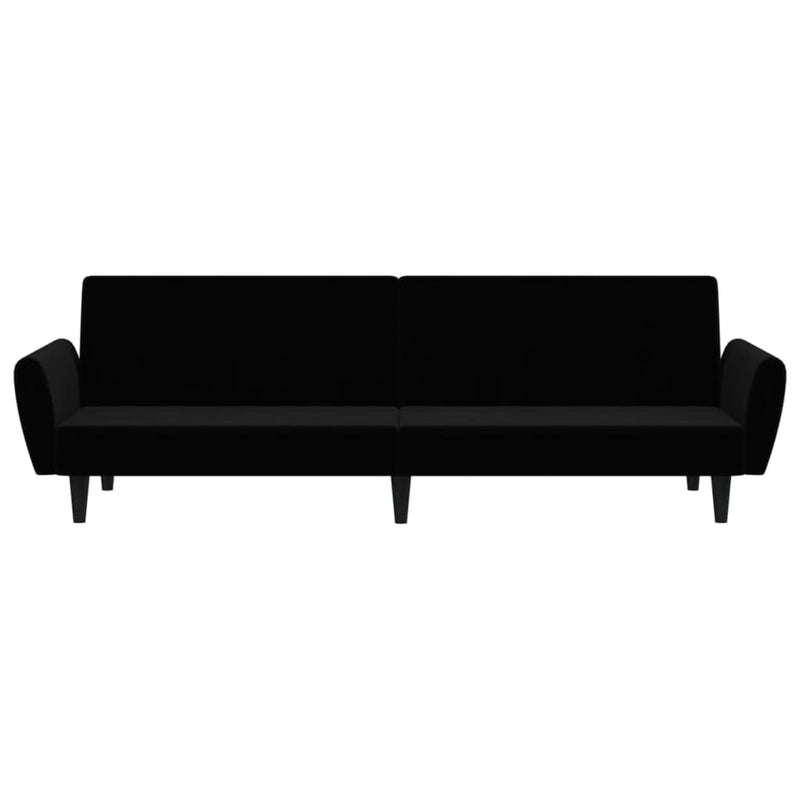 vidaXL 2-Seater Sofa Bed Black Velvet