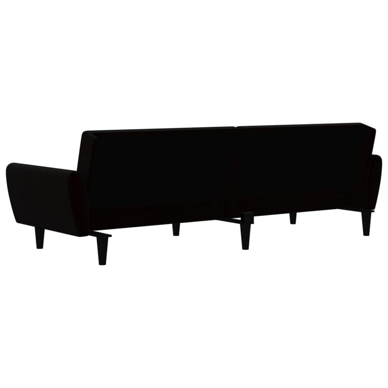 vidaXL 2-Seater Sofa Bed Black Velvet