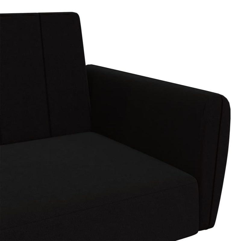 vidaXL 2-Seater Sofa Bed Black Velvet
