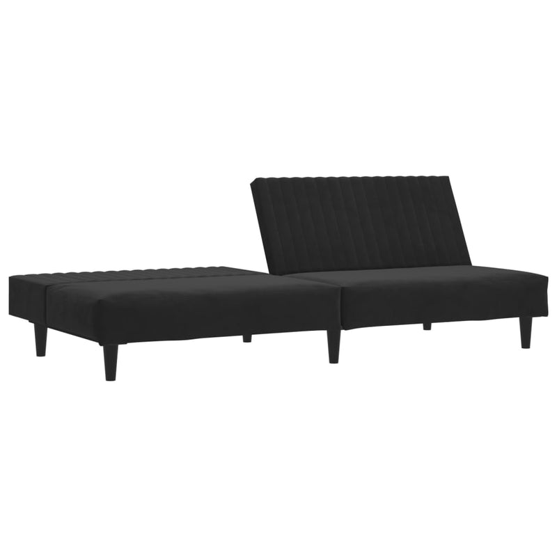 2-Seater Sofa Bed Black Velvet