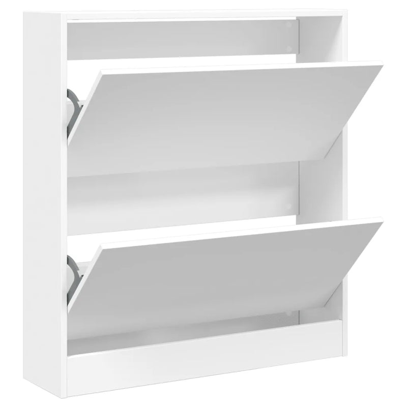 Shoe Cabinet White 80x21x87.5 cm Engineered Wood