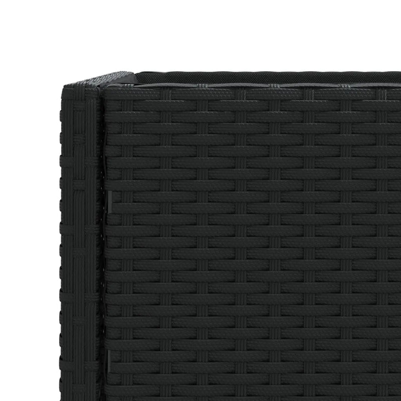 Garden Planter with Shelf Black Poly Rattan