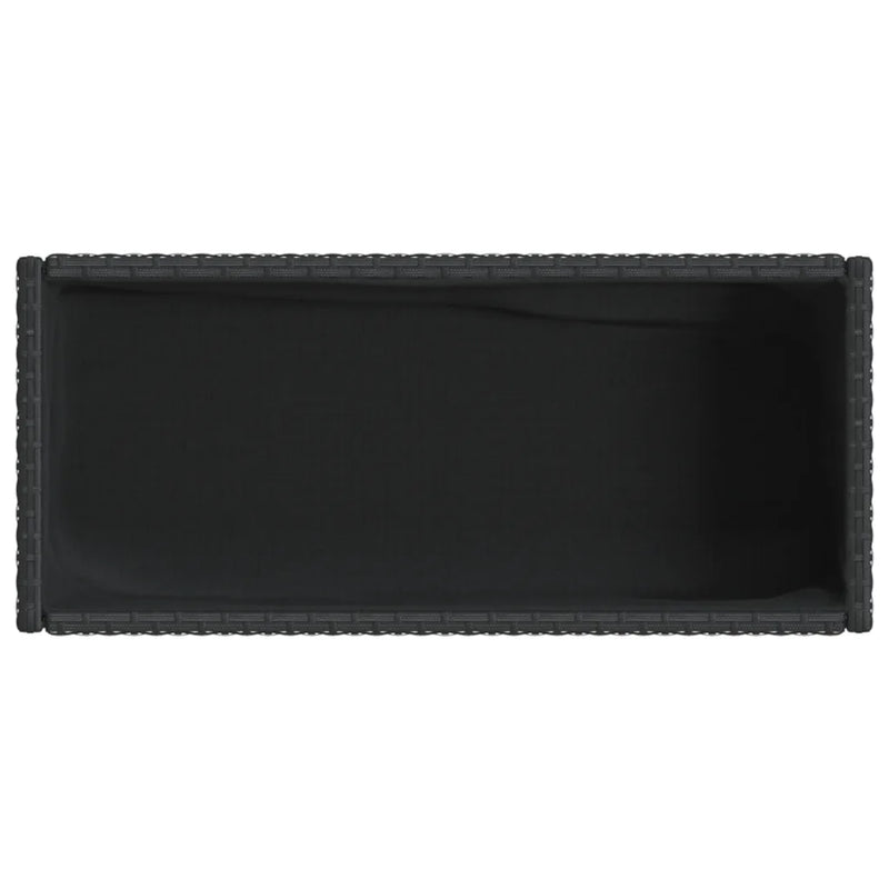 Garden Planter with Shelf Black Poly Rattan