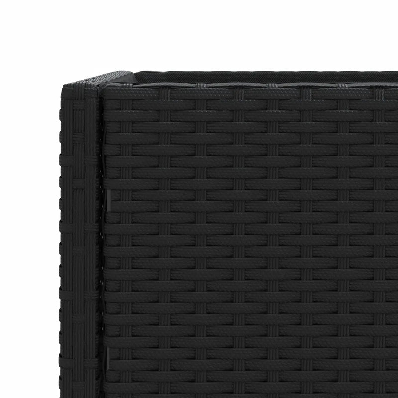 Garden Planter with Shelf Black Poly Rattan