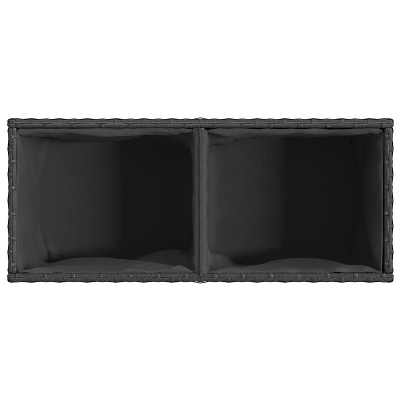Garden Planter with 2 Pots Black 72x30x32 cm Poly Rattan