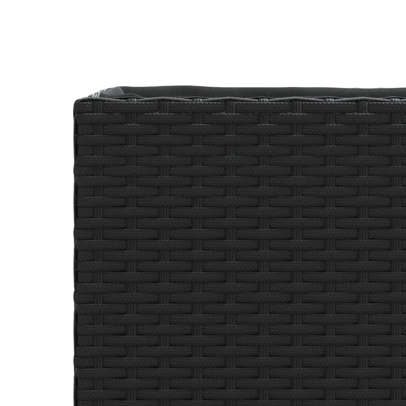Garden Planter with 2 Pots Black 72x30x32 cm Poly Rattan