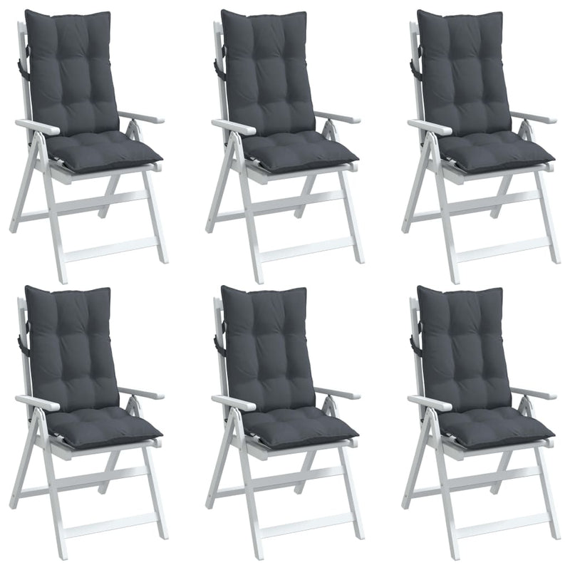 vidaXL Highback Chair Cushions 6 pcs Anthracite Oxford Fabric