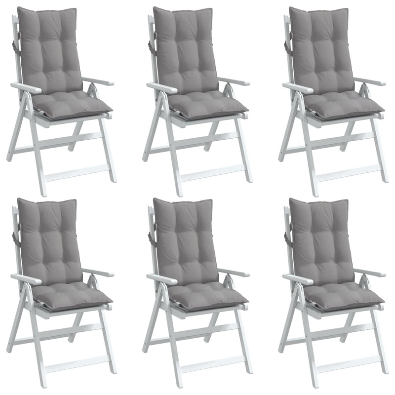 vidaXL Highback Chair Cushions 6 pcs Grey Oxford Fabric