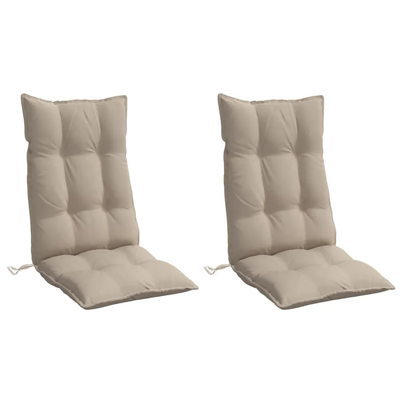 Highback Chair Cushions 2 pcs Taupe Oxford Fabric