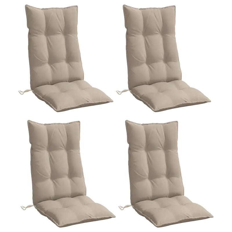 Highback Chair Cushions 4 pcs Taupe Oxford Fabric