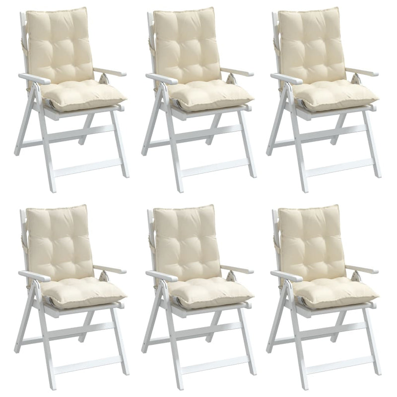 vidaXL Lowback Chair Cushions 6 pcs Cream Oxford Fabric