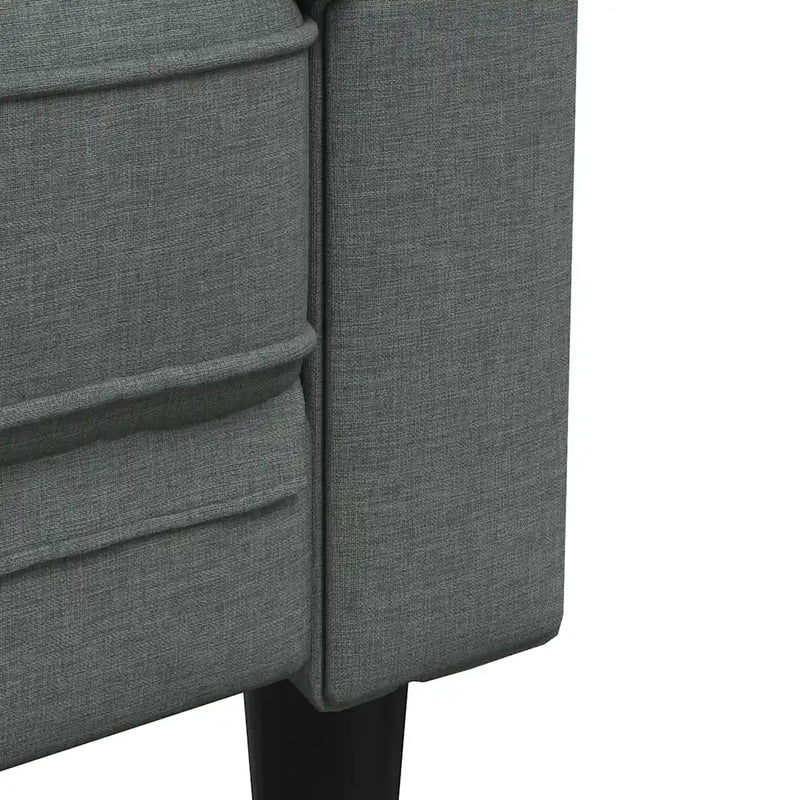 Chesterfield Sofa 2-Seater Dark Grey Fabric