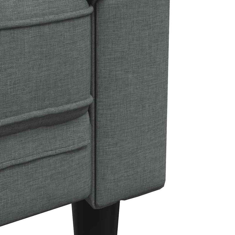 vidaXL Chesterfield Sofa 3-Seater Dark Grey Fabric