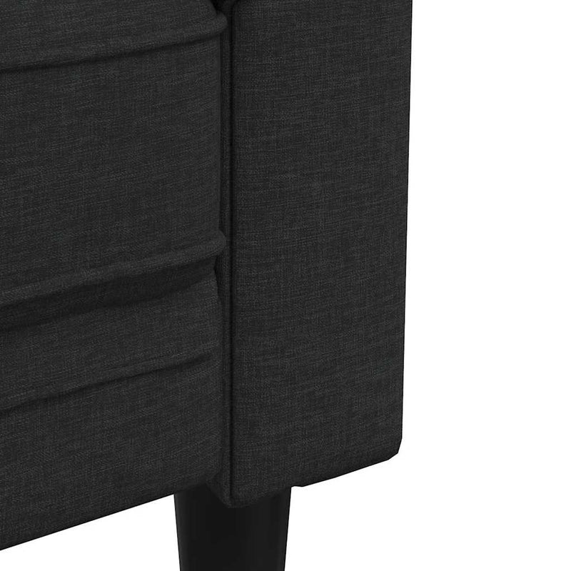 vidaXL Chesterfield Sofa 3-Seater Black Fabric