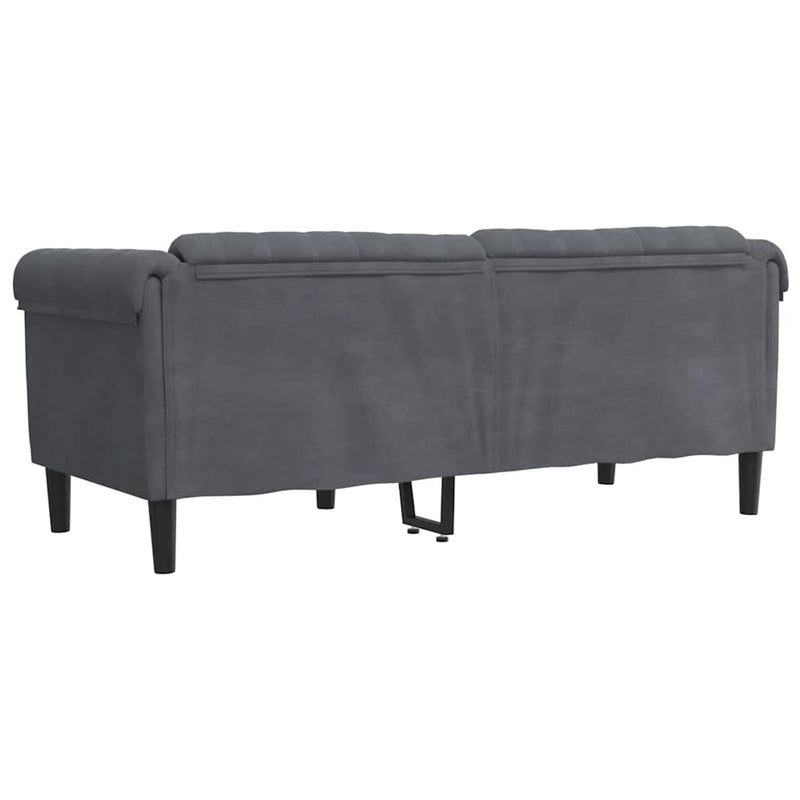 vidaXL Sofa 2-Seater Dark Grey Velvet