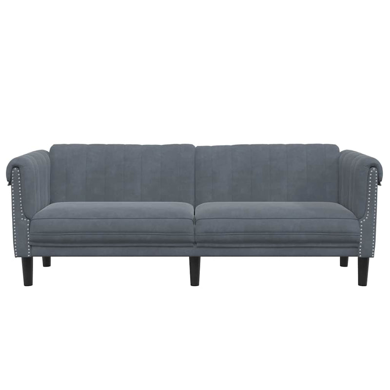 vidaXL Sofa 3-Seater Dark Grey Velvet