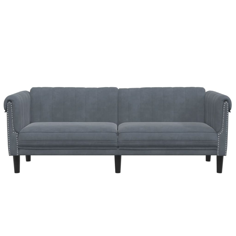 Sofa 3-Seater Dark Grey Velvet