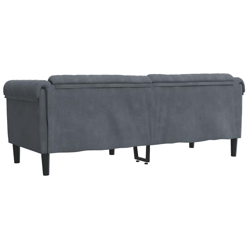 vidaXL Sofa 3-Seater Dark Grey Velvet
