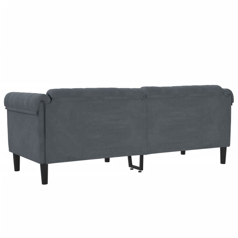 Sofa 3-Seater Dark Grey Velvet