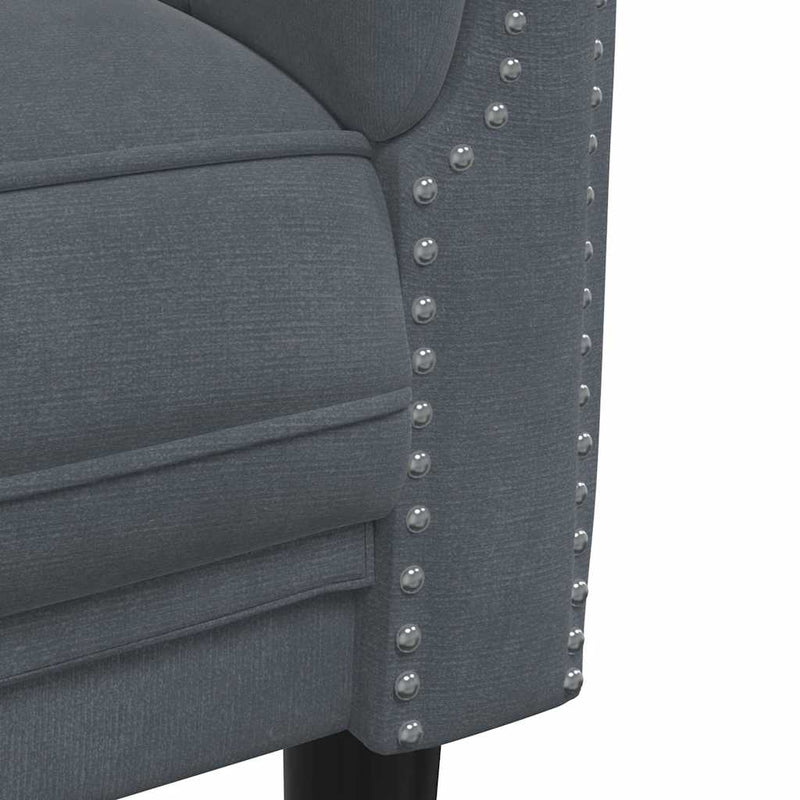 vidaXL Sofa 3-Seater Dark Grey Velvet