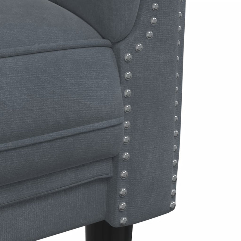 Sofa 3-Seater Dark Grey Velvet