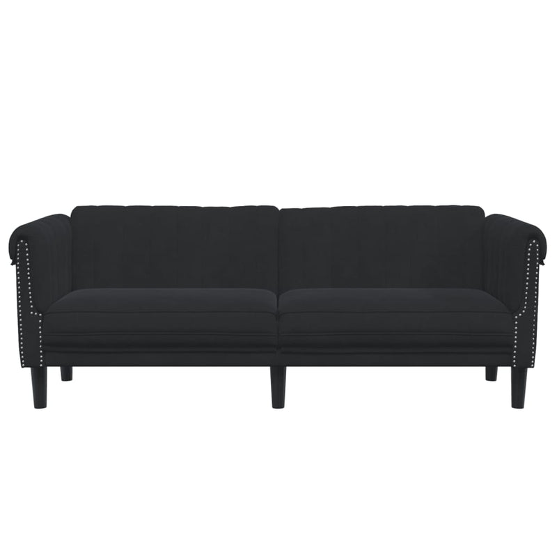 Sofa 3-Seater Black Velvet