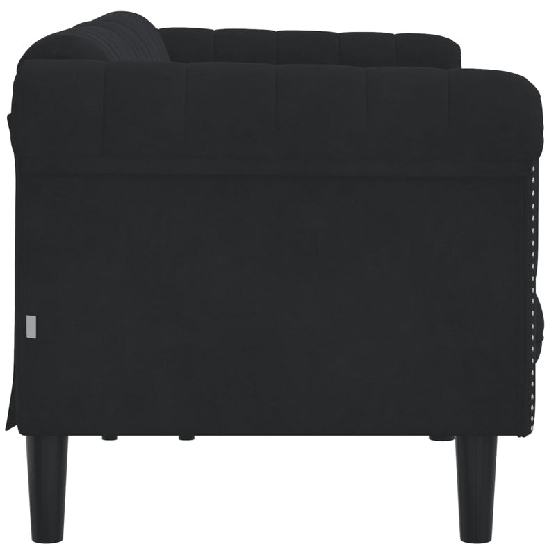 Sofa 3-Seater Black Velvet