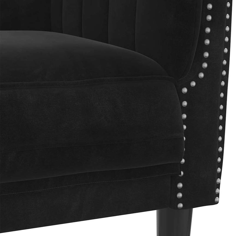 vidaXL Sofa 3-Seater Black Velvet