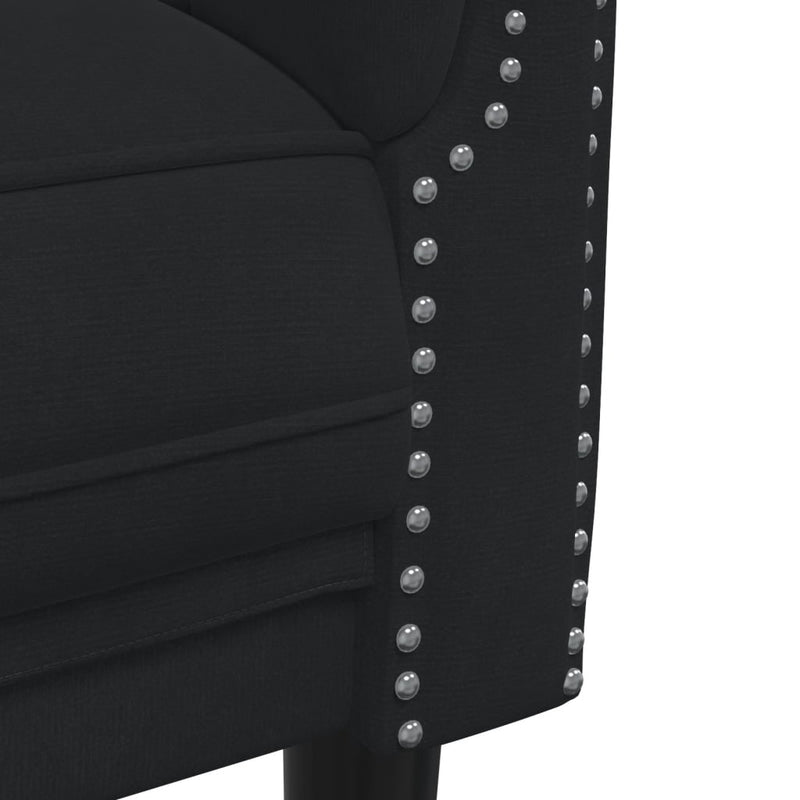 Sofa 3-Seater Black Velvet