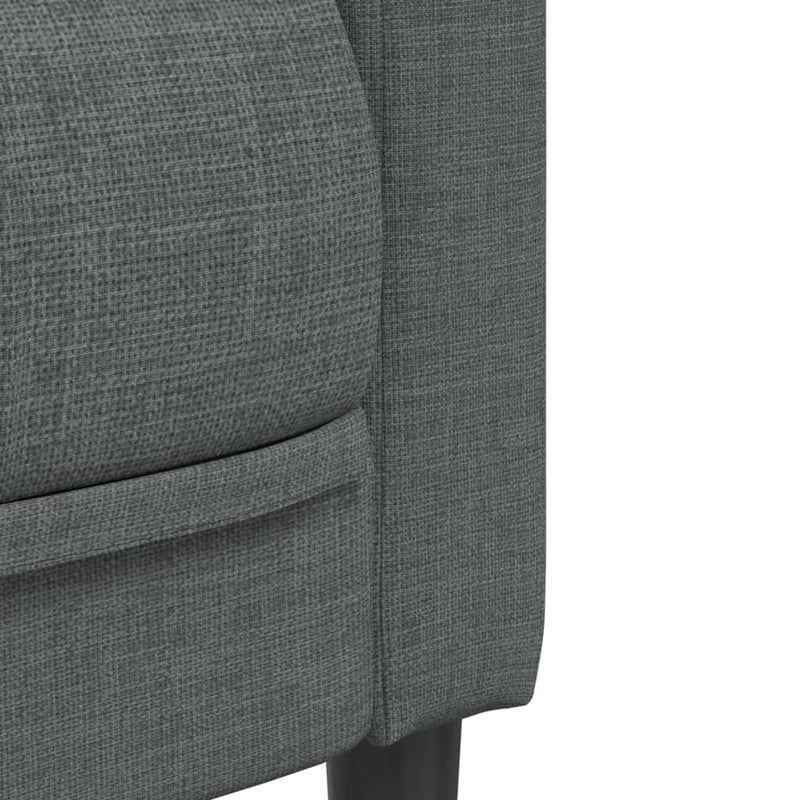 vidaXL Sofa 3-Seater Dark Grey Fabric