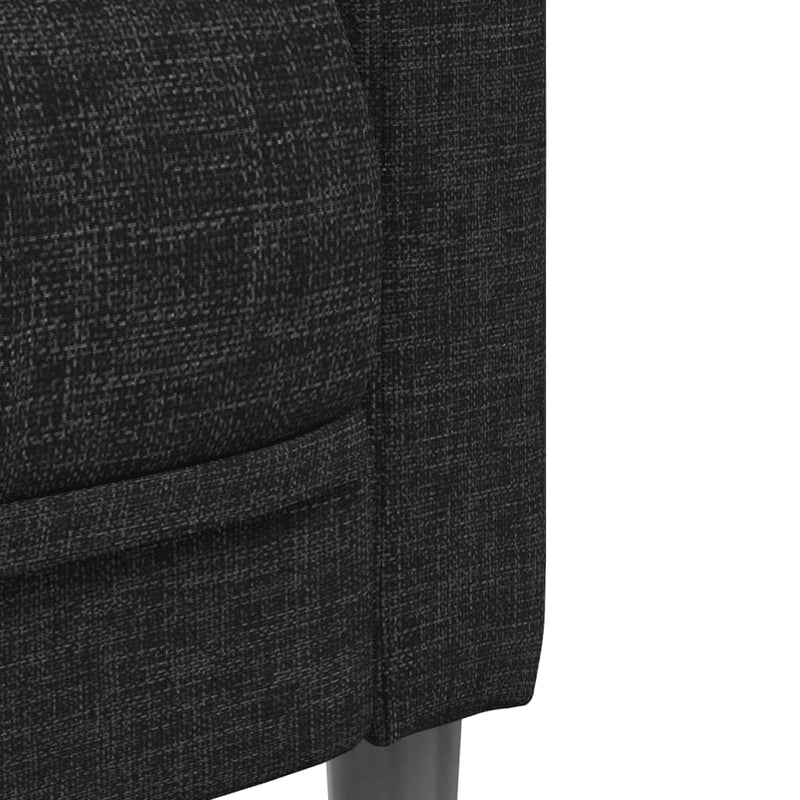 vidaXL Sofa 3-Seater Black Fabric