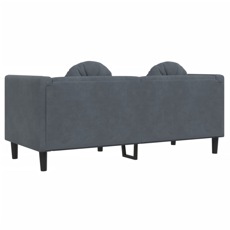 Sofa with Cushions 2-Seater Dark Grey Velvet