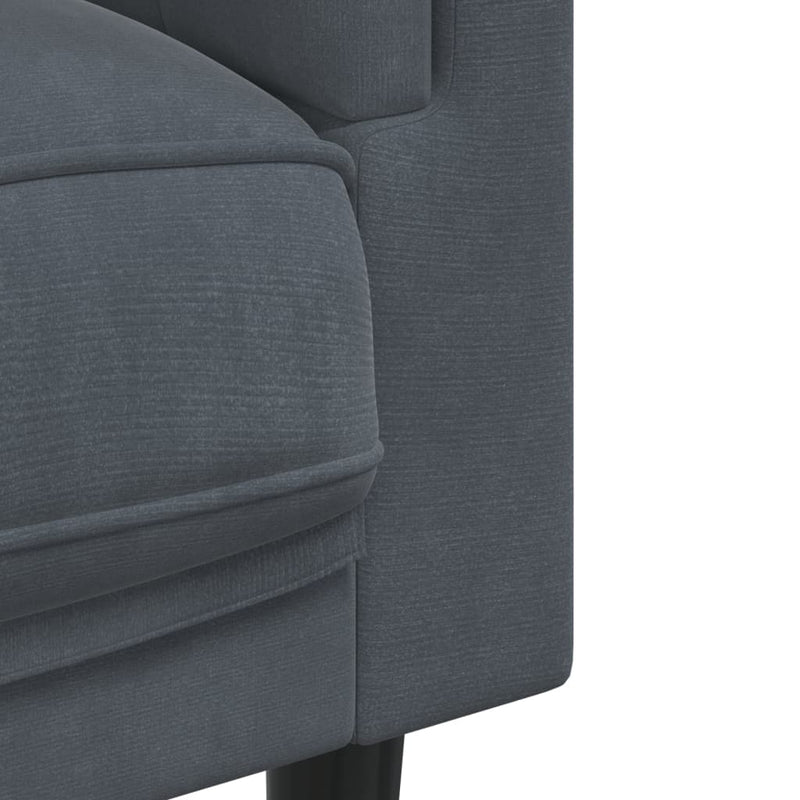 Sofa with Cushions 2-Seater Dark Grey Velvet