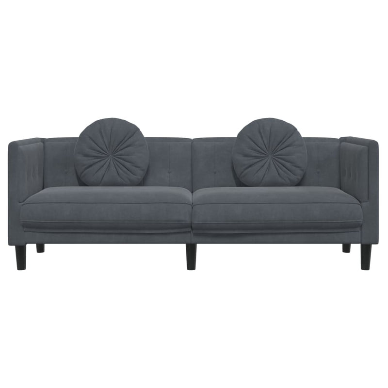 Sofa with Cushions 3-Seater Dark Grey Velvet