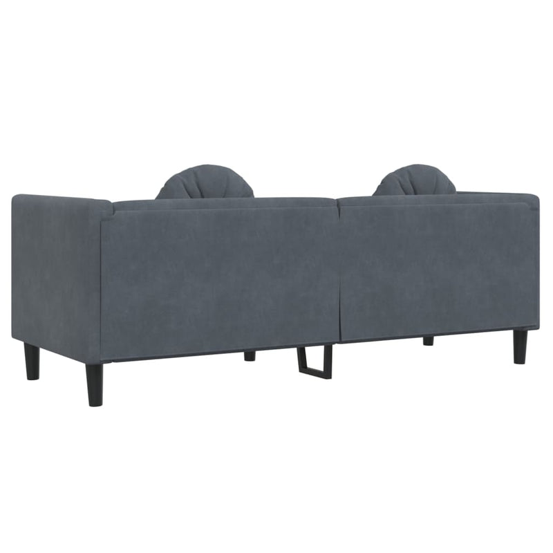 Sofa with Cushions 3-Seater Dark Grey Velvet