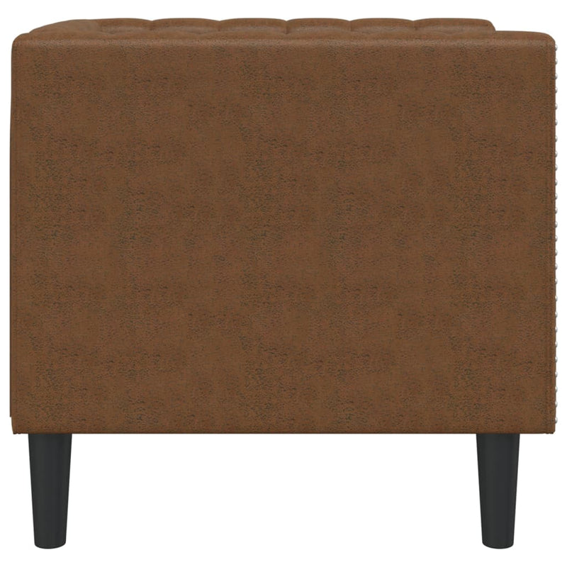 vidaXL Chesterfield Sofa Chair Brown Faux Suede Leather