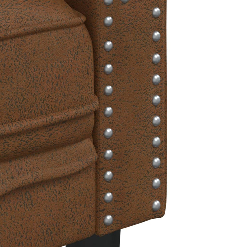 vidaXL Chesterfield Sofa Chair Brown Faux Suede Leather