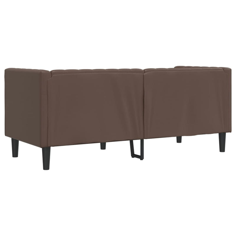 vidaXL Chesterfield Sofa 2-Seater Brown Faux Leather