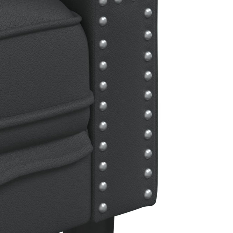 vidaXL Chesterfield Sofa 3-Seater Black Faux Leather