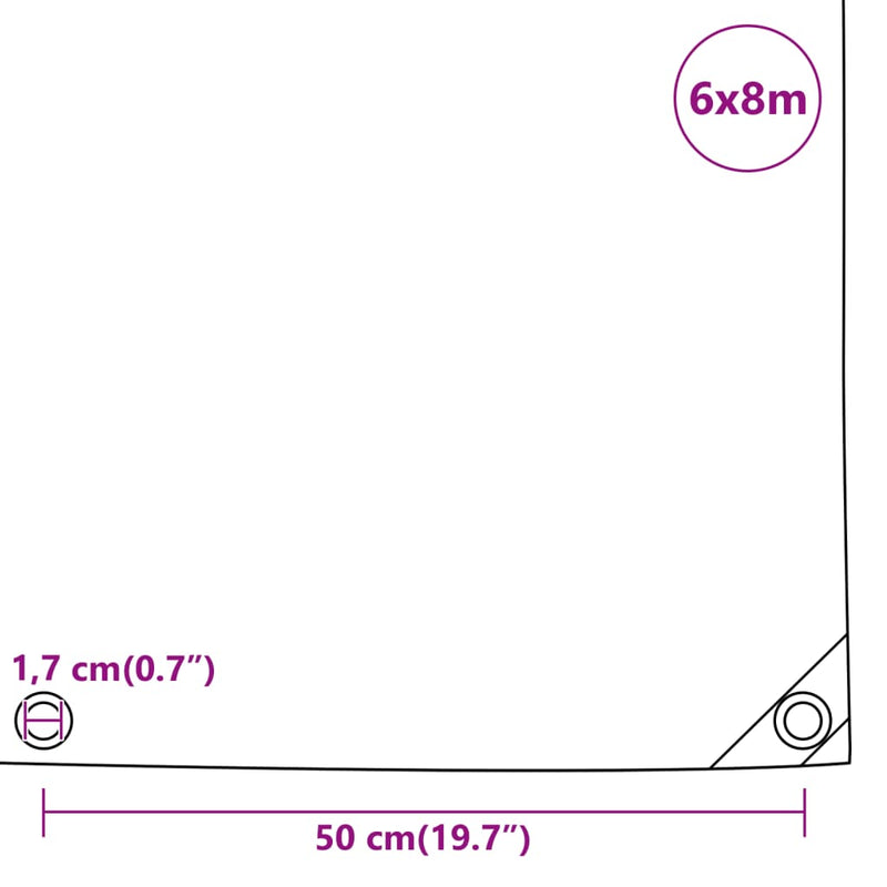 vidaXL Tarpaulin Anthracite 6x8 m 650 g/m²
