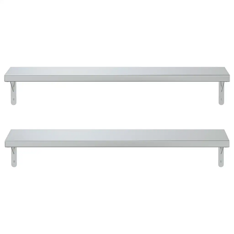 Wall Shelves 2 pcs 100x23.5 cm Silver Stainless Steel