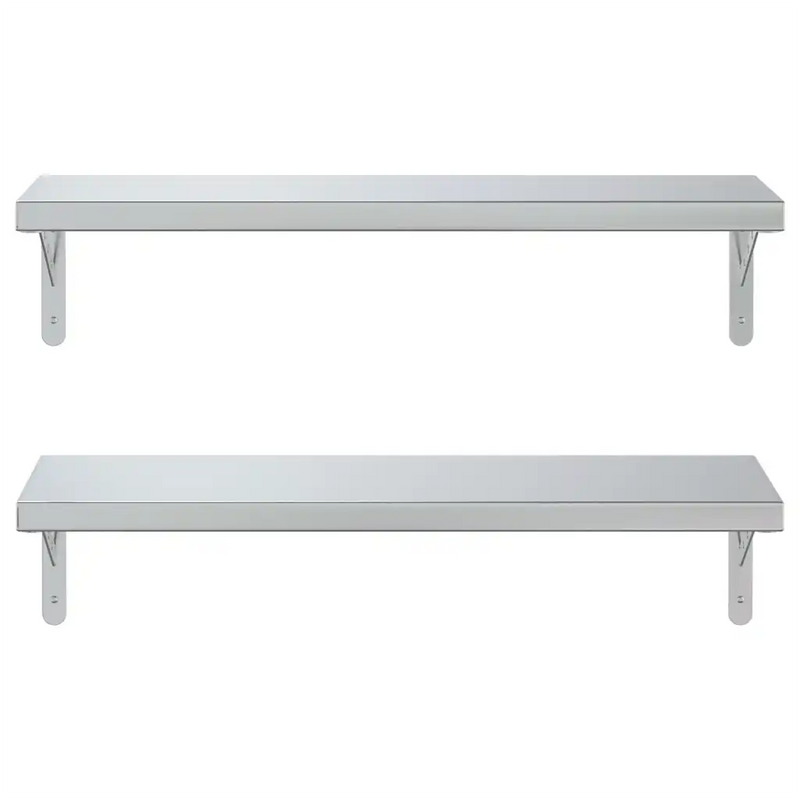 Wall Shelves 2 pcs 75x23.5 cm Silver Stainless Steel