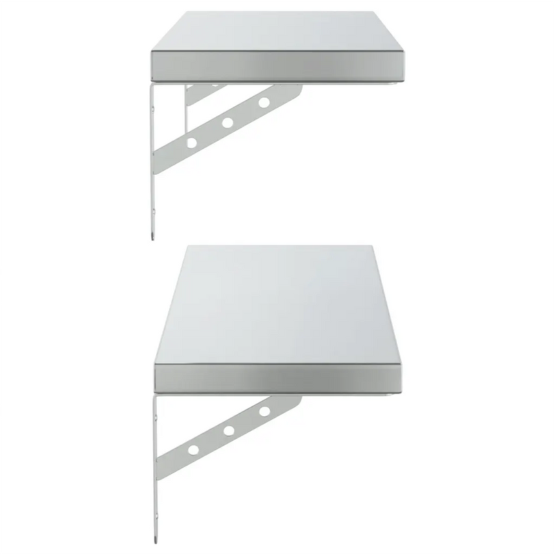 Wall Shelves 2 pcs 75x23.5 cm Silver Stainless Steel