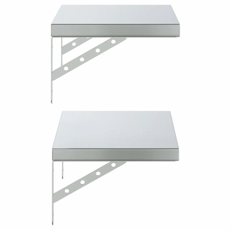 Wall Shelves 2 pcs 50x30 cm Silver Stainless Steel