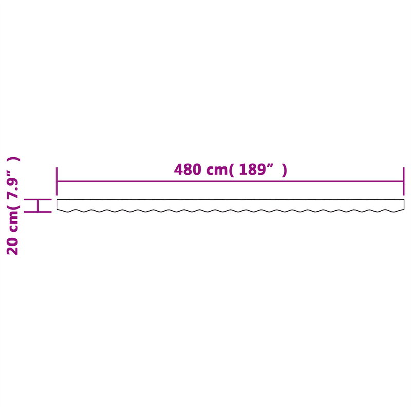 Replacement Fabric for Awning Valance Cream Stripe 5 m