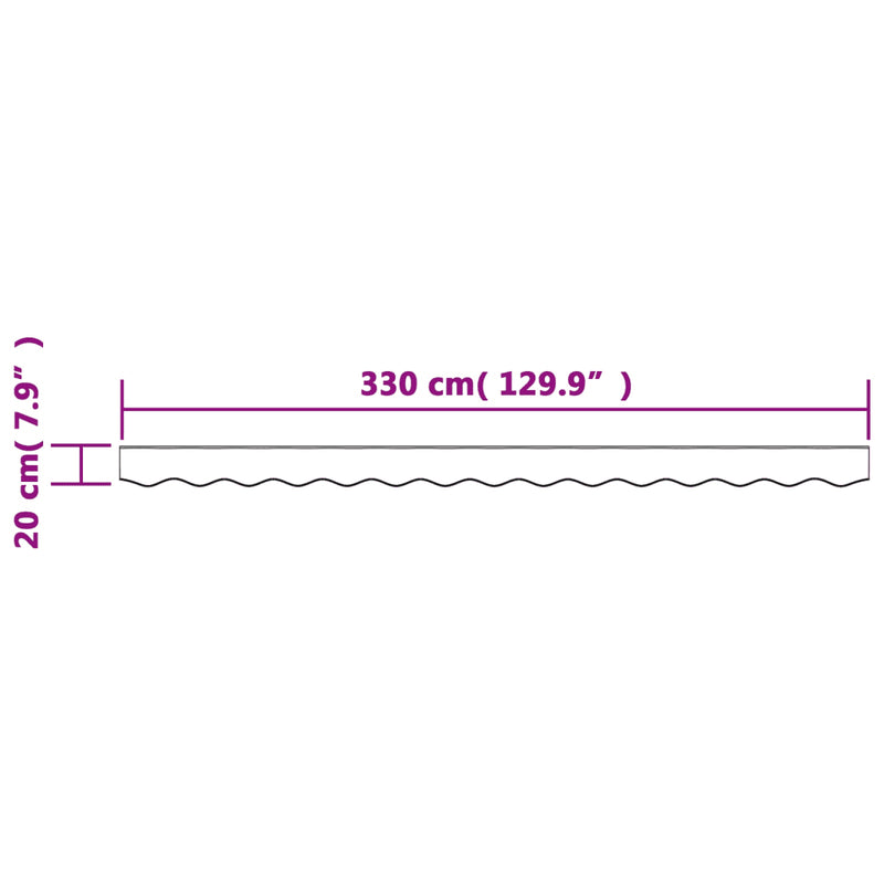 Replacement Fabric for Awning Valance Anthracite Stripe 3.5 m